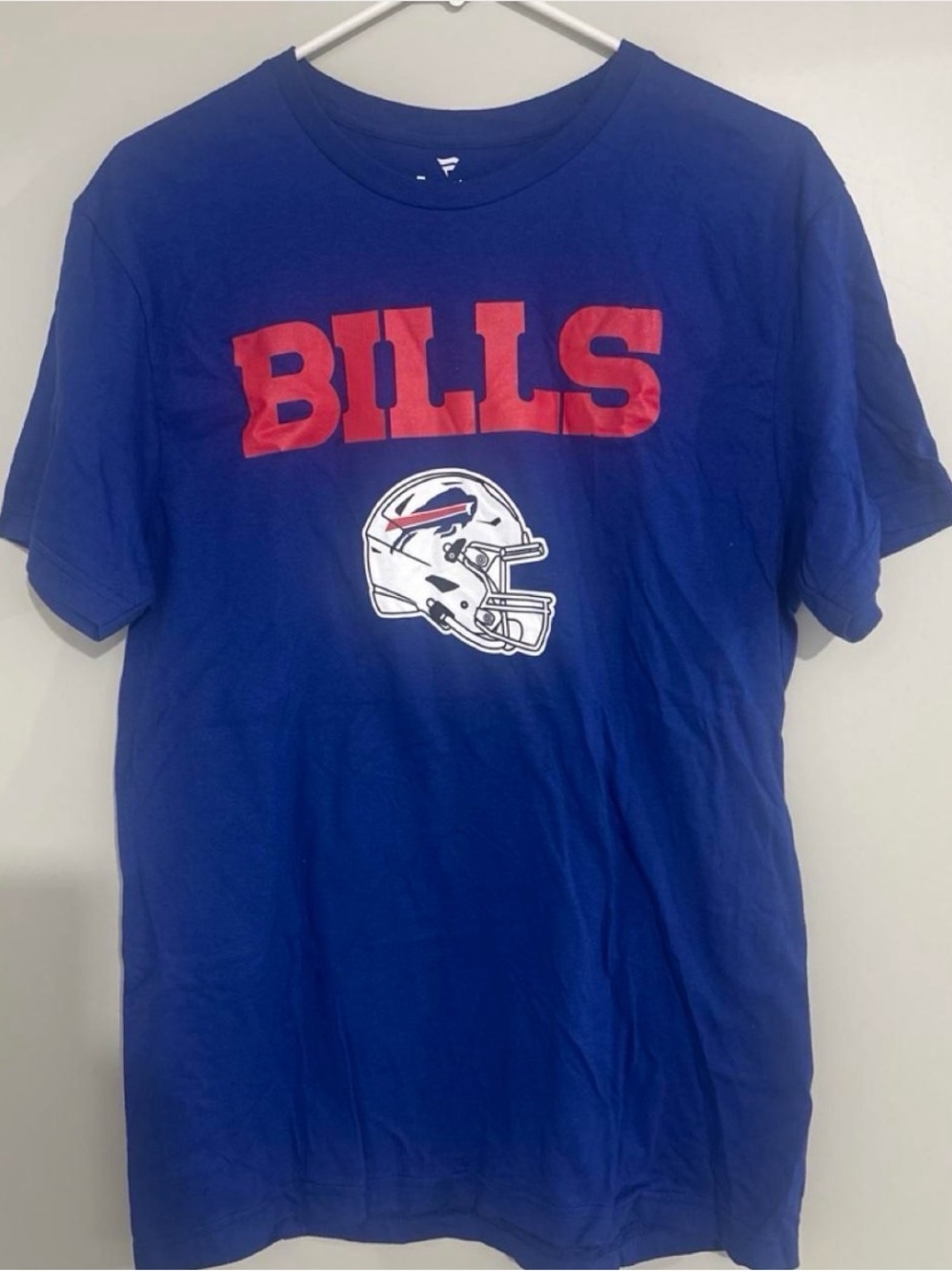 Fanatics Blue Buffalo Bills Logo Tee with Red Lettering